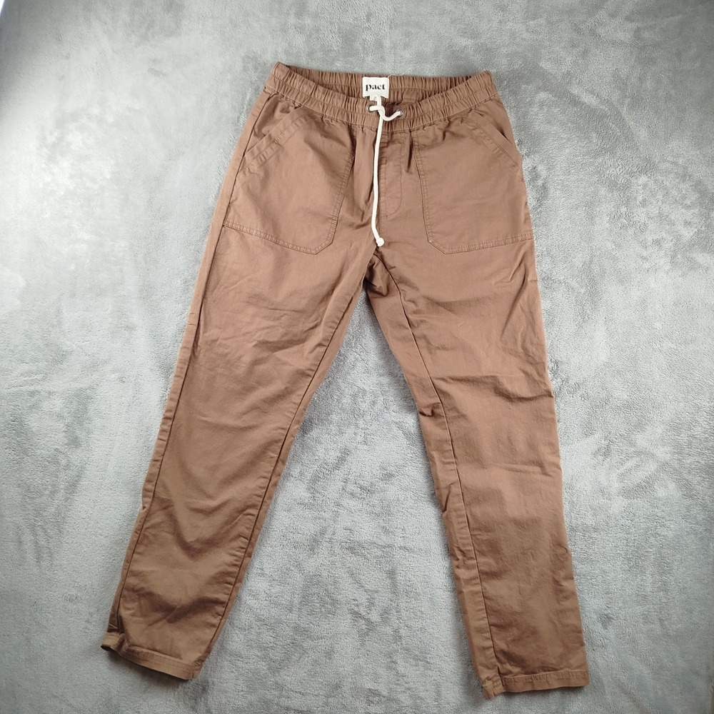 Pact Pants Mens Medium Brown Organic Cotton Jogger Casual Lounge Minimalist